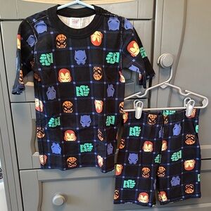 Hanna Andersson Kids Pajama Set - Black with Marvel Hero Patterns